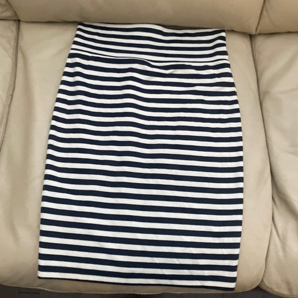 Black and White Striped Bodycon Skirt SZ M